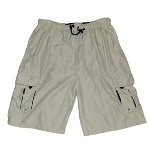 Plugg size XL swimming trunks cargo pockets, drawstring, cream color